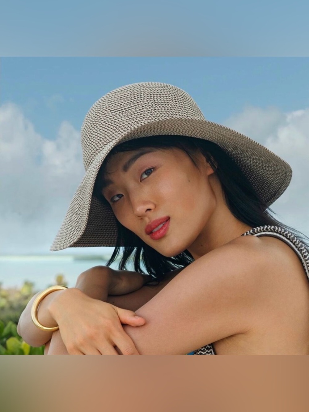 Eric Javits Hampton Bark Rollable Natural Wide Brim Sun Hat Packable 50+ UPF - Picture 9 of 10